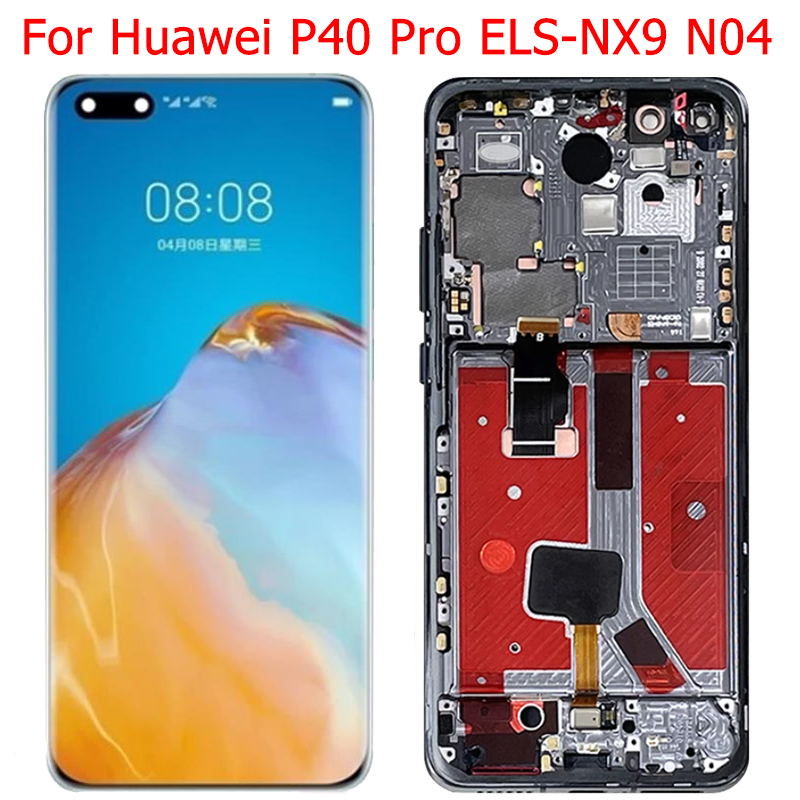 Original Pour Huawei P40 Pro LCD Écran Tactile Avec Cadre 6.58 P40 Pro ELS-NX9 ELS-N04 LCD Écran Digitzer Panneau Pièces n° 1