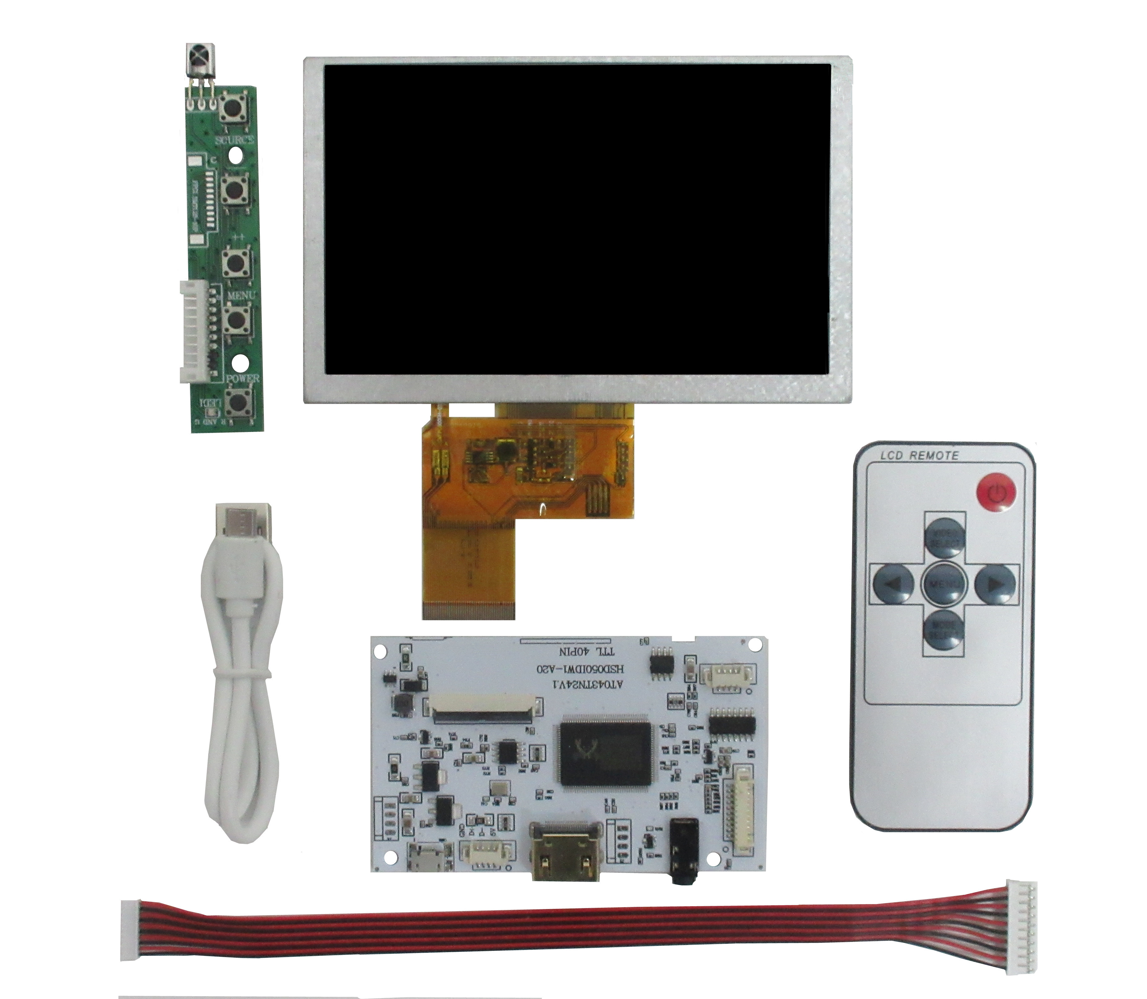 Ã‰cran LCD polyvalent 5 pouces 800x480, contrÃ´leur d'affichage, Compatible HDMI, carte de pilote de commande Audio n° 1