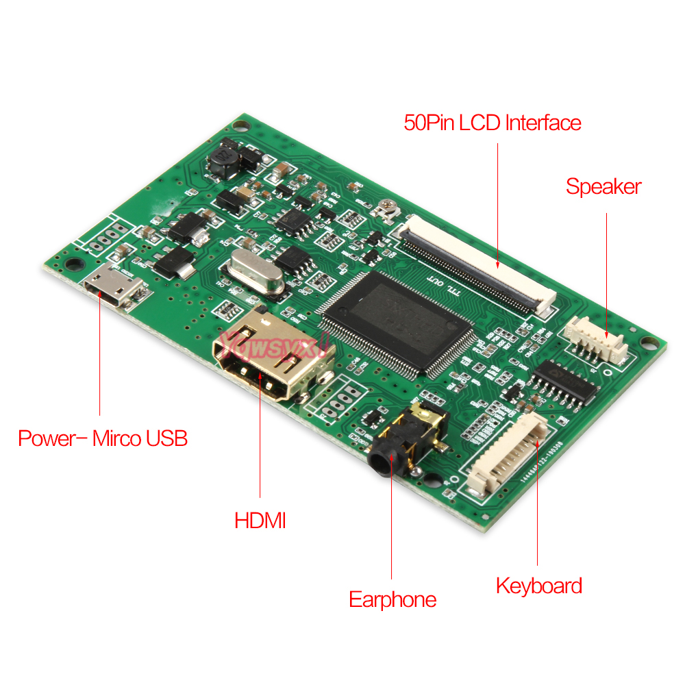 Carte contrÃ´leur TTL pour Ã©cran d'affichage LCD, compatible HDMI, Micro USB, carte pilote 60 broches, CLAA070MA0ACW, 7.0 pouces, 800x600 n° 6