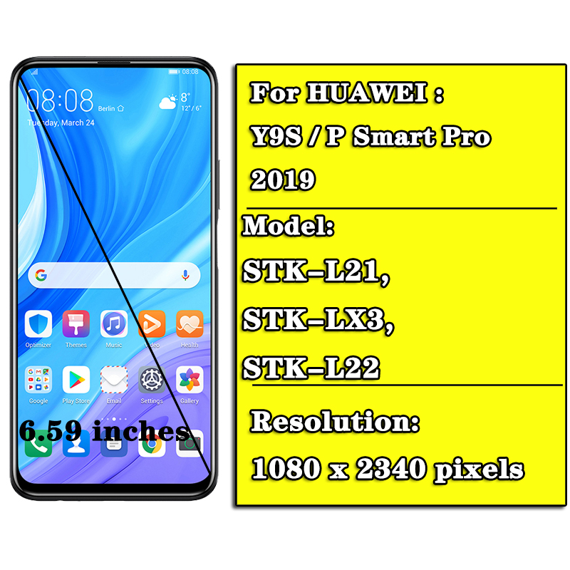 Ensemble Ã©cran tactile Lcd, 6.59 pouces, pour Huawei Y9s STK-L21 L22 LX3 s / P Smart Pro 2019 n° 2