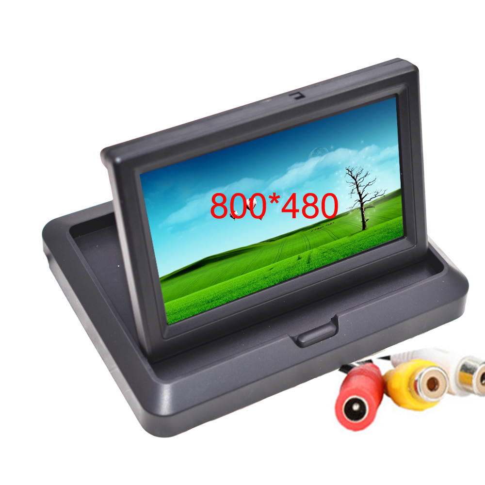 Ã‰cran de Moniteur de Voiture Pliable TFT LCD, 4.3 ou 5 Pouces, Miroir HD pour CamÃ©ra de Rectransistors n° 1