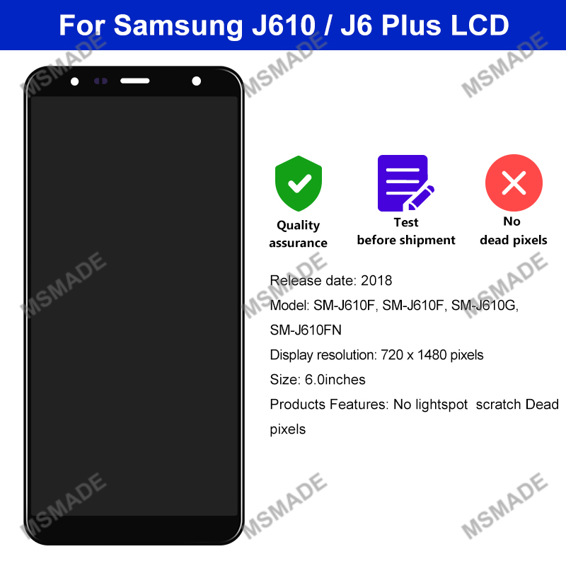 Ã‰cran tactile LCD de remplacement, 6.0 pouces, pour Samsung Galaxy J610 J6 + J6 Plus 2018 J415 J4 Plus n° 2