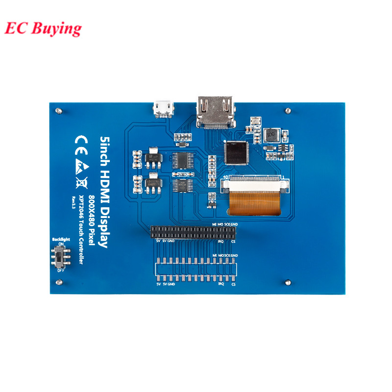 Ã‰cran tactile rÃ©sistif LCD HDMI, moniteur TFT, Raspberry Pi 3rd 4th 3 A +, B +, 2B, 3B +, 4B, technologie d'affichage, 800x480, 5.0 pouces, 5 pouces n° 4