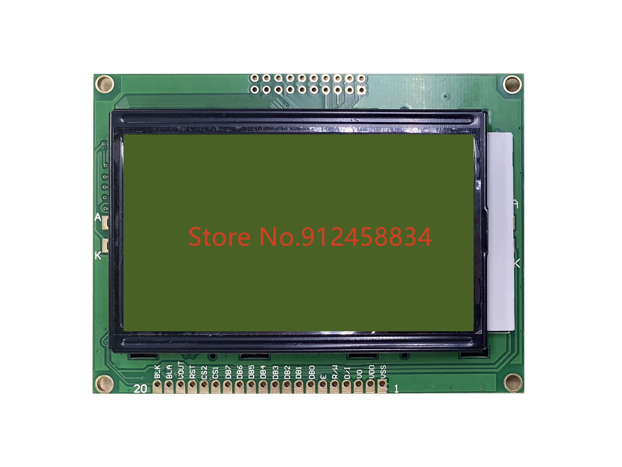 Ecran LCD 12864 Display Tech 93x70mm ks0knit, bleu vert, avec plastique n° 4