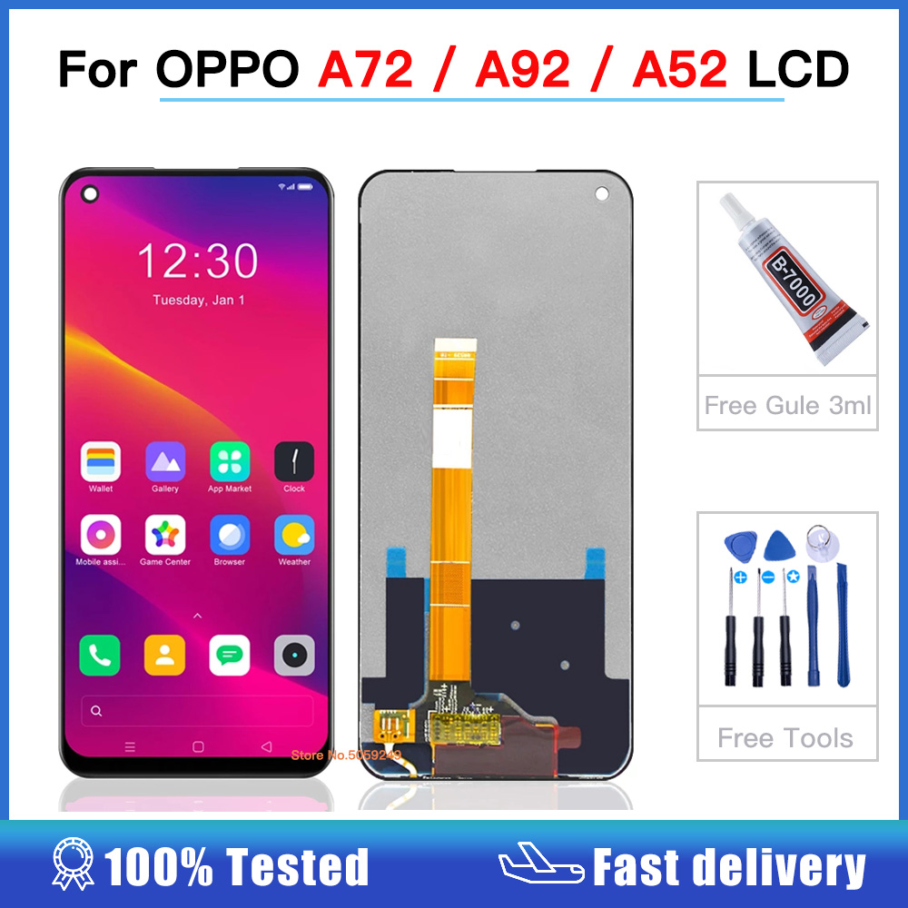 NumÃ©riseur d'Ã©cran tactile LCD de remplacement avec cadre, piÃ¨ces d'affichage d'origine, Oppo A72 A92, 6.5 , Oppo A52 CPH2059 n° 3