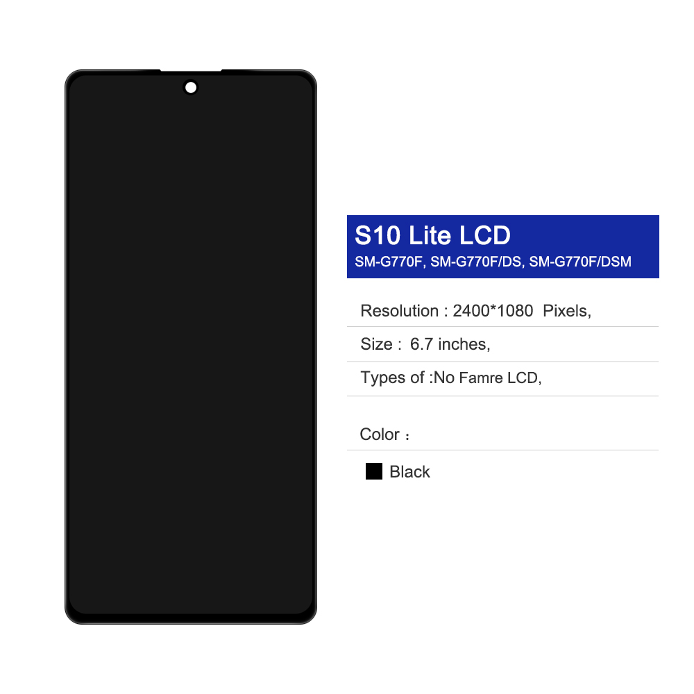 Ã‰cran tactile d'affichage Ã  cristaux liquides de 6,7 TFT de haute qualitÃ© pour le Samsung Galaxy S10 Lite, pour l'affichage de Galaxy S10lite G770F SM-G770F/DS G770U1 n° 2