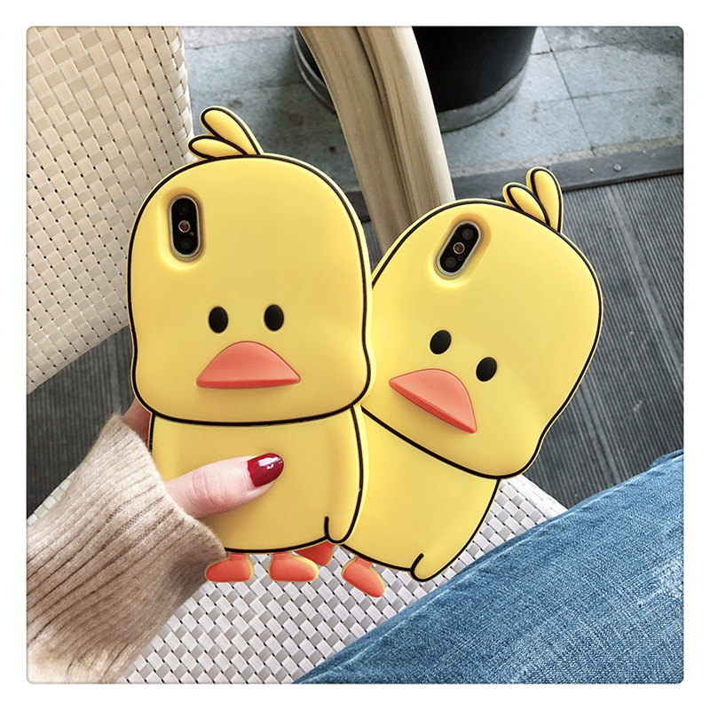 Coque de tÃ©lÃ©phone en silicone canard jaune mignon 3D, Ã©tuis de tÃ©lÃ©phone, dessin animÃ©, iPhone 5s SE 5C 6 6s 7 8 Plus X Poly Xs 12 Mini 11 13 14 Pro Max n° 3