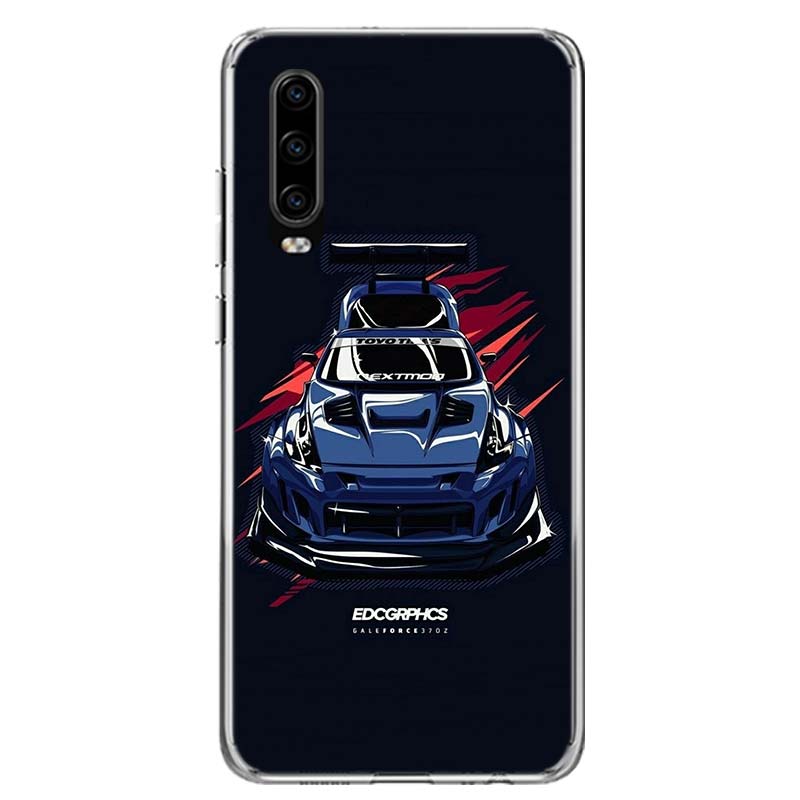 Coque de tÃ©lÃ©phone motif voiture de sport japonaise JDM, Ã©tui pour Huawei P50 Pro P40 P30 Lite P20 P10 Mate 10 Lite 20 30 Pro 40 n° 6