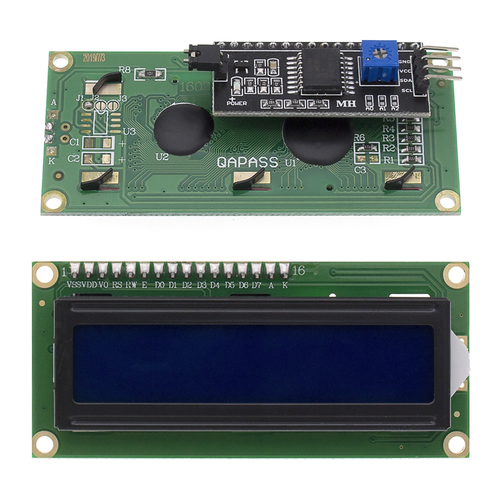 HOPP1602-Adaptateur IIC PCF8574 pour Ardu37, technologie d'affichage I2C, Ã©cran bleu vert, 5V n° 3