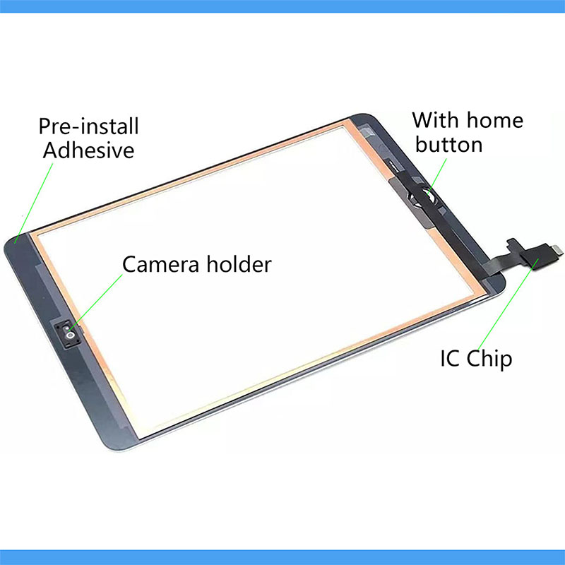 Nouveau Pour iPad Mini 1 2 Mini2 A1454 A1432 A1490 A1491 Ã‰cran Tactile IC CÃ¢ble de Bouton Ã€ La Maison D'affichage Ã€ CRISTAUX LIQUIDES D'affichage ExtÃ©rieur Panneau de NumÃ©riseur Remplacer n° 3