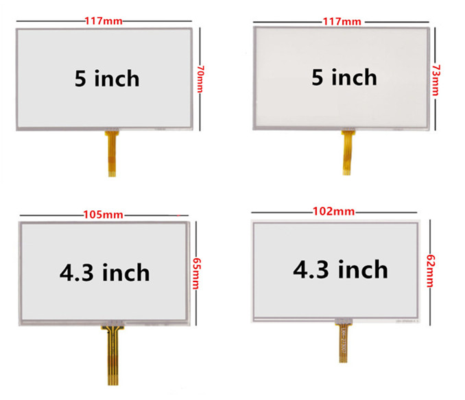 Panneau d'Ã©cran tactile numÃ©riseur Ã  rÃ©sistance universelle 4.3/5 pouces, verre pour Navigation GPS MP3 piÃ¨ces de rechange n° 1