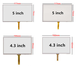 Panneau d'Ã©cran tactile numÃ©riseur Ã  rÃ©sistance universelle 4.3/5 pouces, verre pour Navigation GPS MP3 piÃ¨ces de rechange