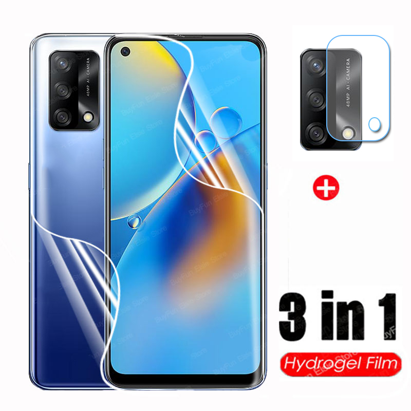 Film hydrogel 3 en 1 pour Oppo A74 A54 A94, protecteur d'Ã©cran et objectif d'appareil photo pour Oppo F19 Pro 5G A74, film de protection, pas de verre n° 1