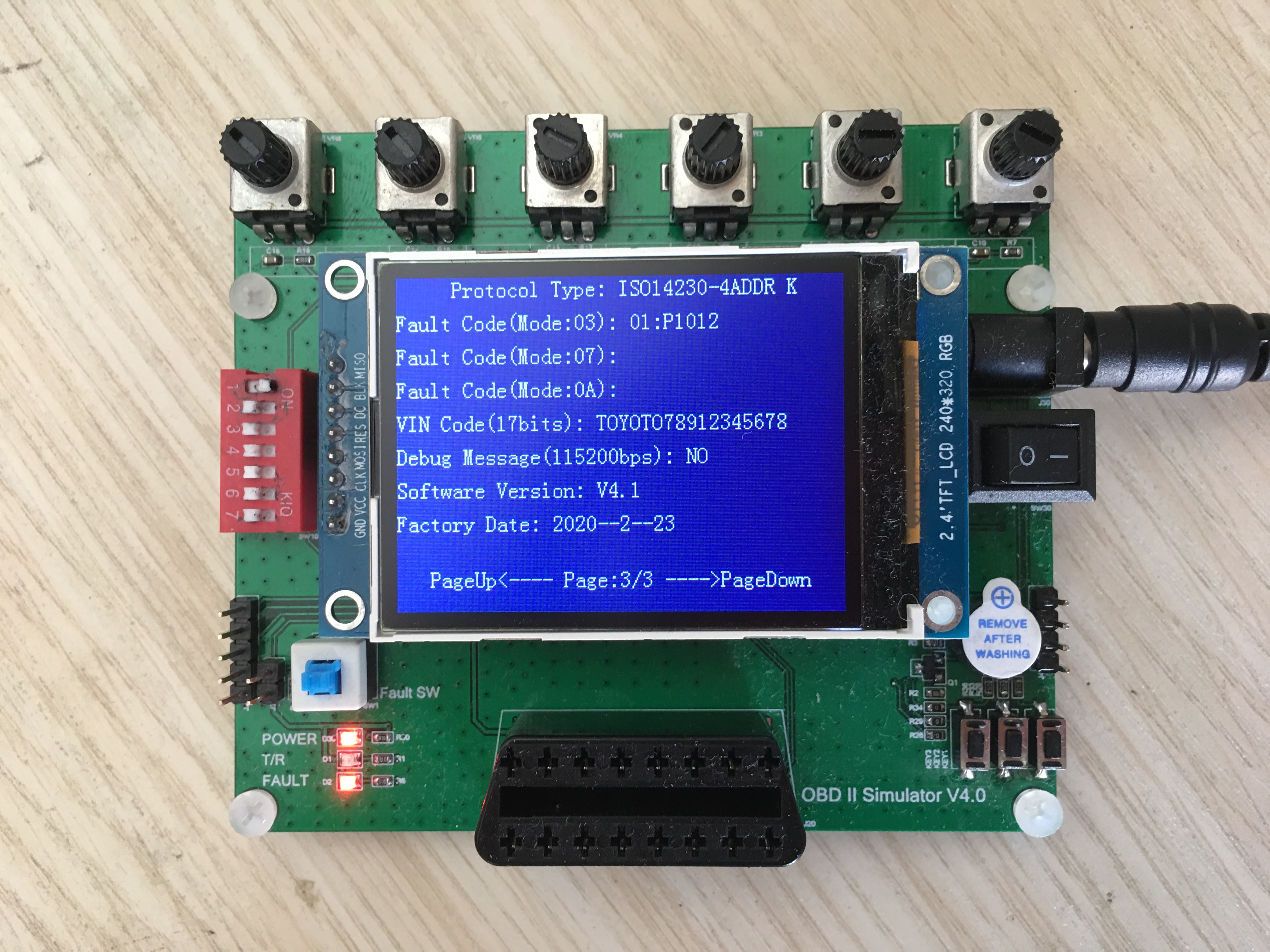 Simulateur de vÃ©hicule OBD, Ã©mulateur ECU, Ã©cran OLED de 0.96 pouces, prend en charge J1939 n° 4