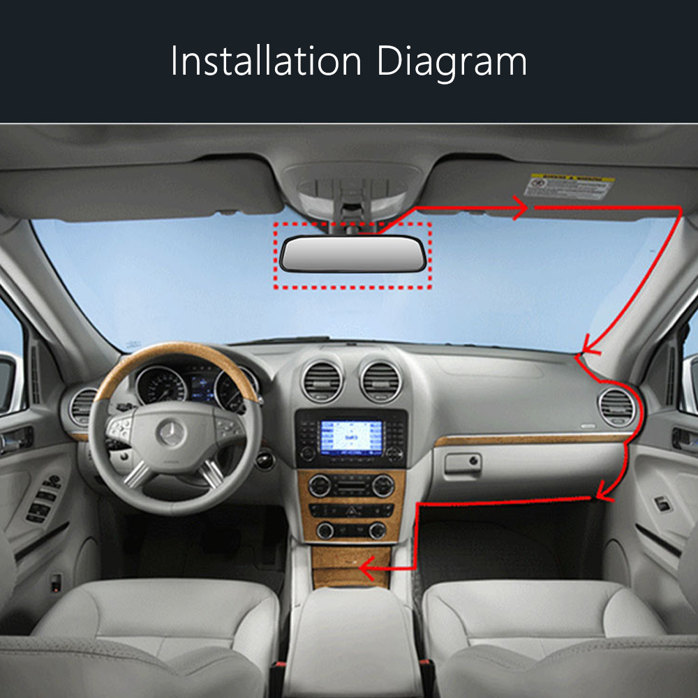 PodoNuremberg-Moniteur de rÃ©troviseur de stationnement de voiture LCD, 4.3 , 2 entrÃ©es vidÃ©o pour camÃ©ra de recul, vision nocturne LED, barrage automatiques n° 6