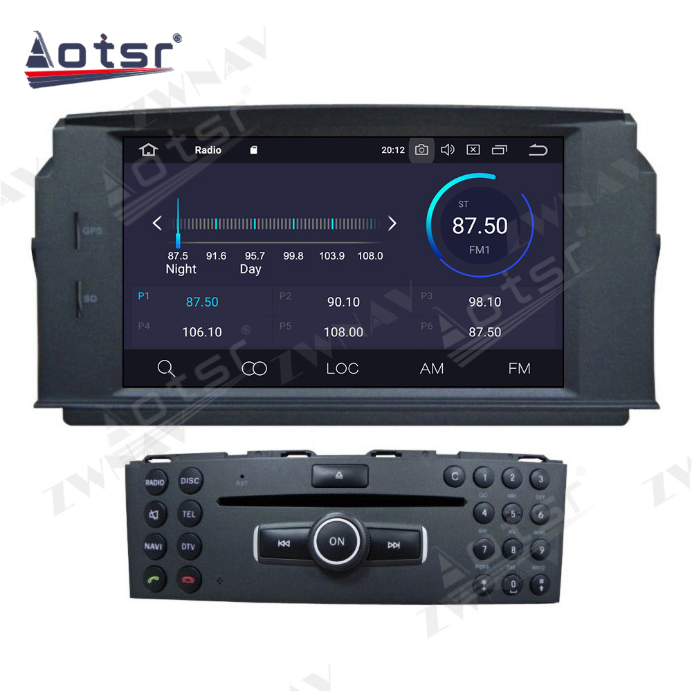 Autoradio pour Mercedes Benz Classe C, Navigation GPS, Android, Limitation DVD, Lecteur vidÃ©o, Carplay, Ã‰cran tactile, C180, C200, C230, W204 n° 5