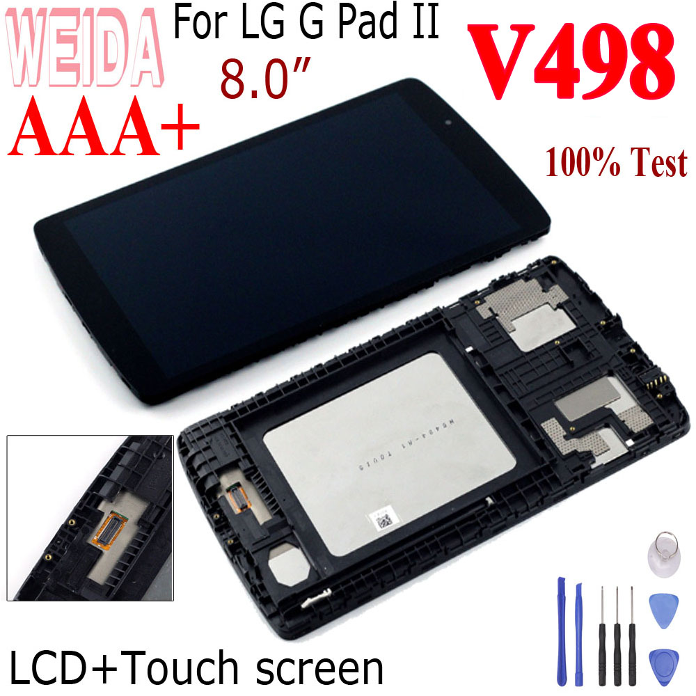 WEIDA â€“ ensemble Ã©cran tactile LCD avec chÃ¢ssis, 8 pouces, pour LG G Pad II, WIFI, V498, 100% n° 1