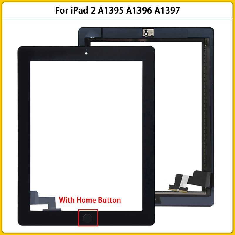 Pour iPad 2 A1395 A1396 A1397 Ã‰cran Tactile Digitizer Capteur Pour iPad 2 Ã‰cran Tactile LCD Avant En Verre ExtÃ©rieur Bouton Remplacer n° 1