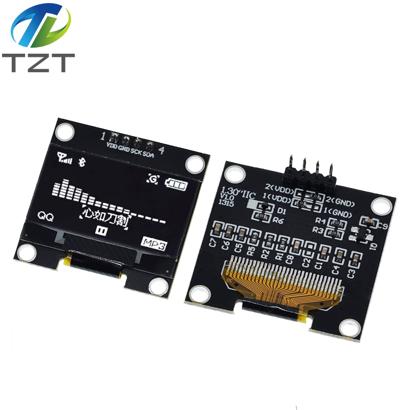 Module d'affichage oled sÃ©rie IIC blanc 1.3 pouces, 12864x64, I2C, SSD1306, carte d'affichage LCD VDD GND SCK SDA pour Arduino noir n° 6