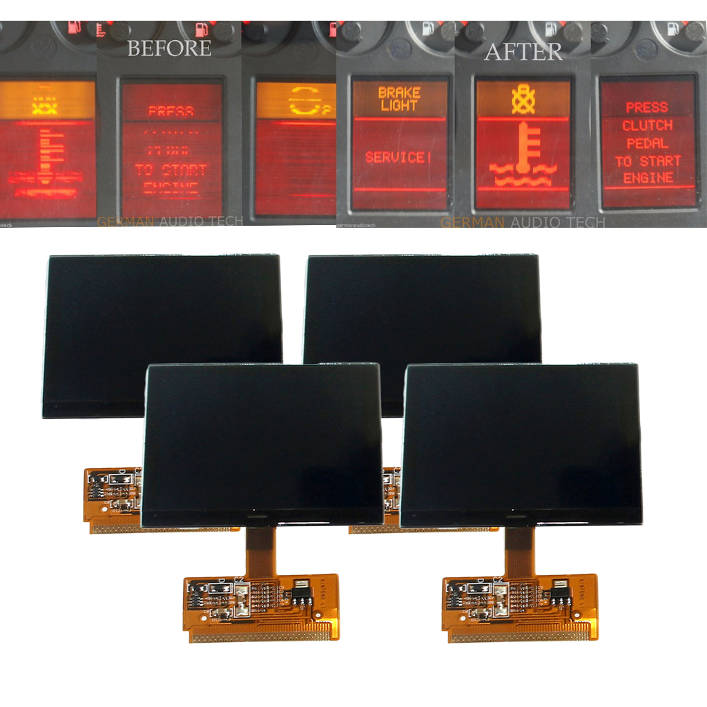 Ã‰cran LCD de remplacement pour Audi, VDO FIS Cluster, Version A3, A4, Horizon, Sharan, 2000-2008, 4 X n° 1