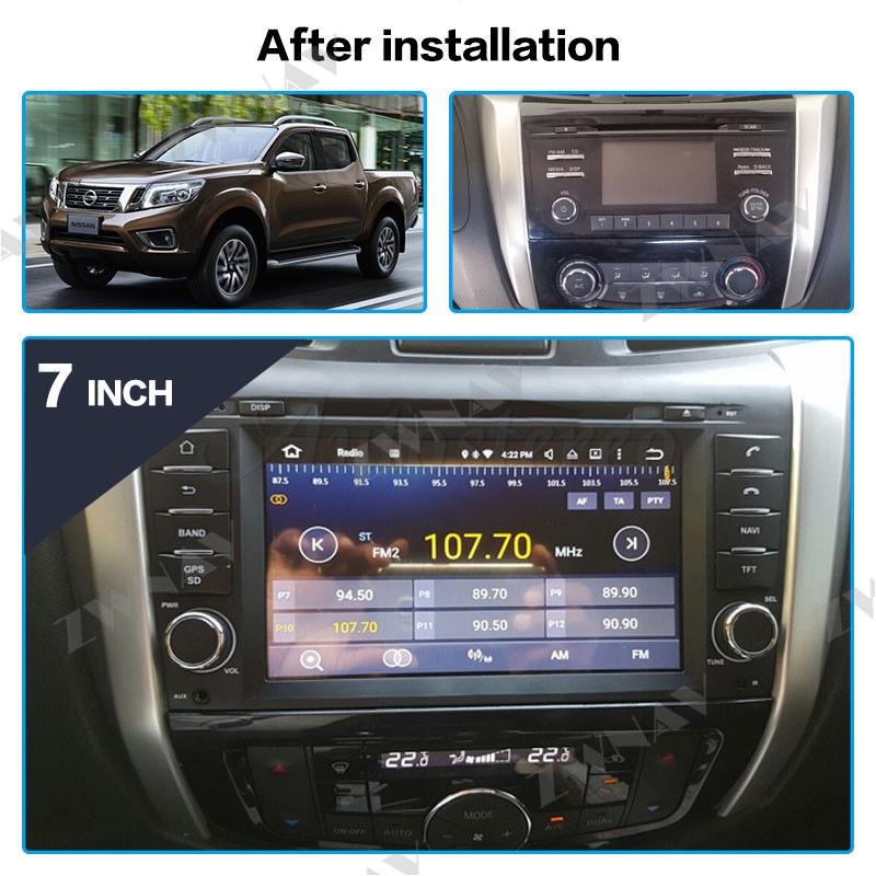 Autoradio NP300 Navara 2014 +, Android 10, 64 Go, Navigation GPS, Limitation, Lecteur n° 1