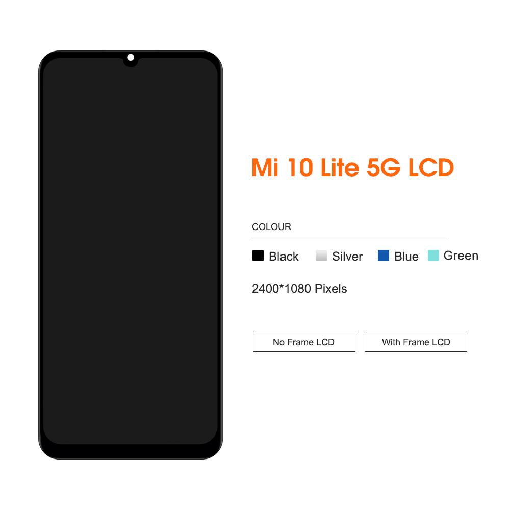 Ensemble Ã©cran tactile LCD avec chÃ¢ssis, pour Xiaomi Mi 10 Lite 5G, M2002J9G, 100% testÃ© n° 2