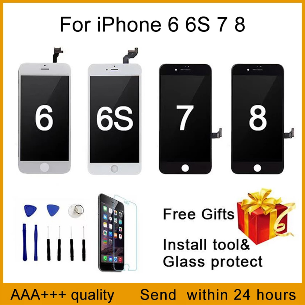 Écran tactile LCD de remplacement, sans fréquence, pour iPhone 6 6S 7 8 Plus, qualité AAA +++, avec cadeau n° 1