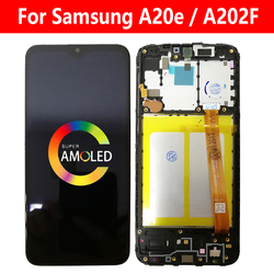 Pour Samsung Galaxy A20e 2019 LCD A202F Affichage Avec Cadre AAthSM-A202F/DS Ã‰cran Tactile Digitizer Assembly Super AMOLED PiÃ¨ces