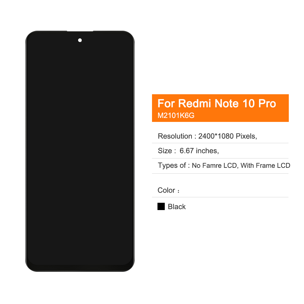 Ã‰cran Tactile LCD AMOLED de Remplacement avec Cadre, 6.67 Pouces, pour Xiaomi Redmi Note 10 Pro M210, 6G n° 2