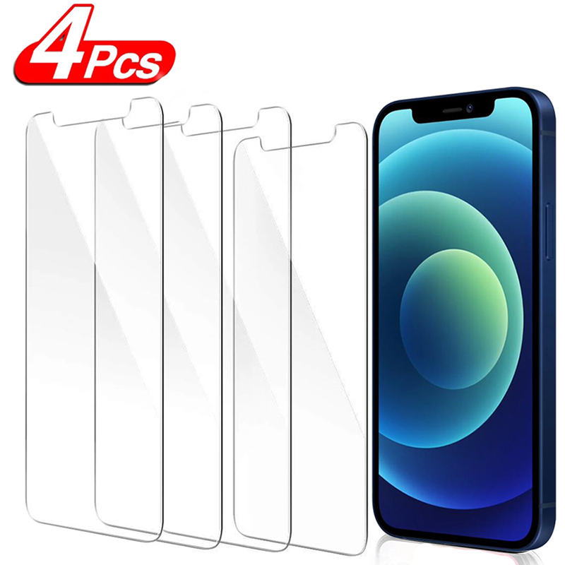 Protecteur d'Ã‰cran en Verre pour iPhone, 4 PiÃ¨ces, 13, 11, 12 Mini, 15, 14 Pro Max, 6S, 7, 8 Plus, Poly XS Max n° 1