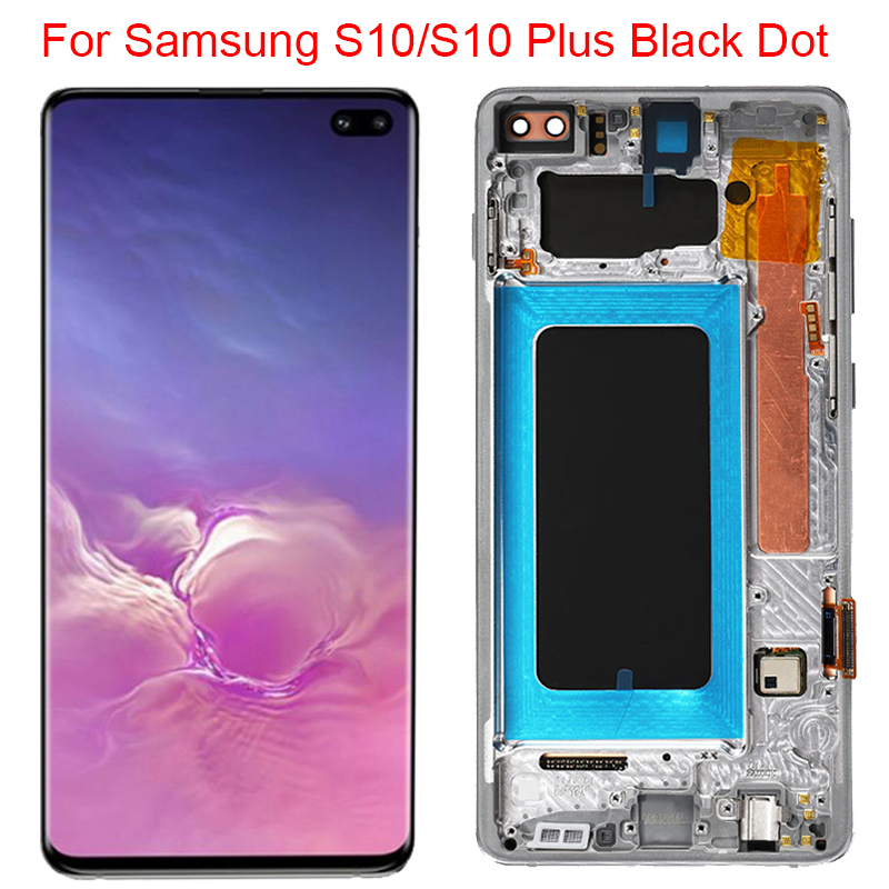 Ã‰cran tactile LCD Super AMOLED avec chÃ¢ssis, pour Samsung Galaxy S10 Plus G975A G973F, petit point n° 1