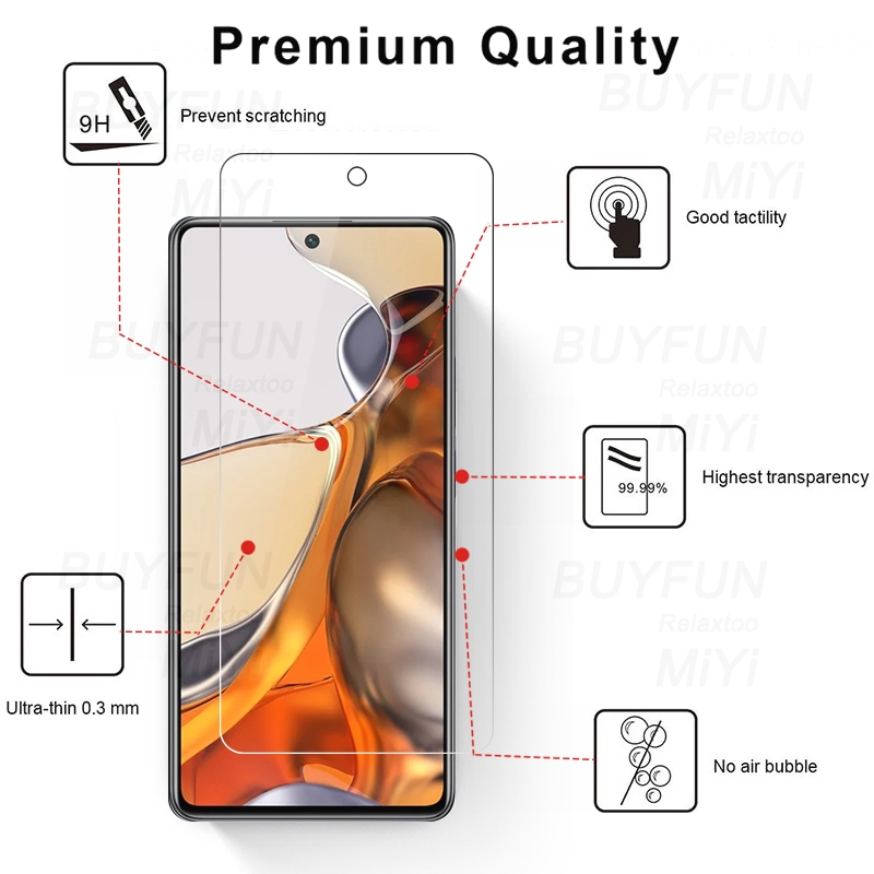 Verre de protection pour Xiaomi, Xiaomi, Xiaomi, Xiaomi, Xiami, Mi 11T Pro, film de protection d'Ã©cran premium, en effet, 9h, 4 piÃ¨ces, 2021, 6.67 n° 3