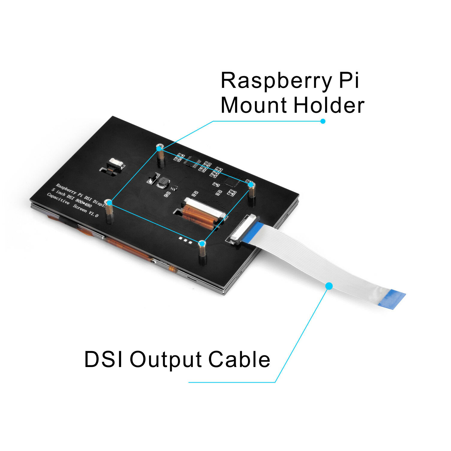 Ã‰cran Tactile TFT LCD de 5 Pouces, Puzzles, Connecteur DSI, 800x480, pour Raspberry Pi 4 Pi 3 B +, Nouveau n° 4