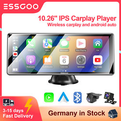 ESSGOO-Lecteur de voiture sans fil portable, Carplay, Android, Auto First, Ã‰cran IPS 10.26 , WiFi, Bluetooth, Commande vocale, Limitation