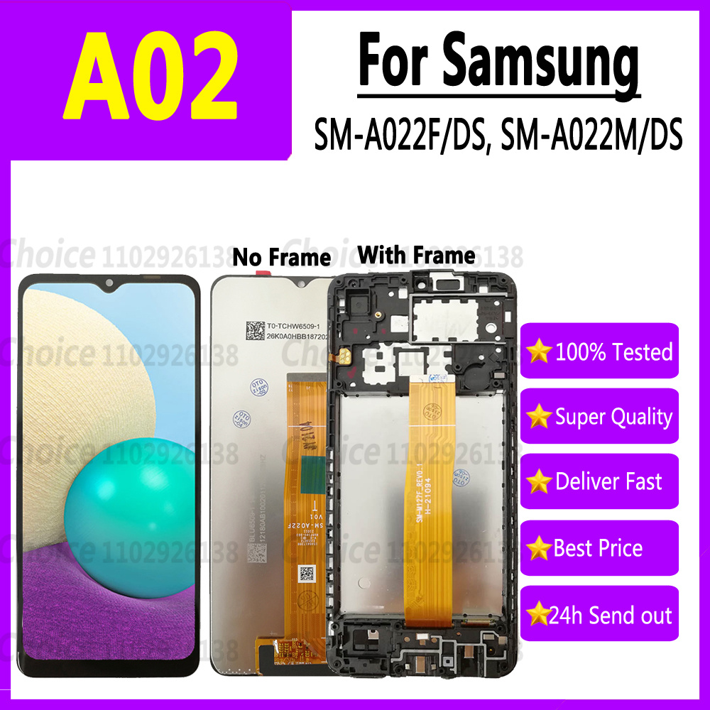 A02 LCD Pour Samsung Galaxy A02 A022 Affichage Avec Cadre SM-A022F/DS SM-A022M A022G Ã‰cran Tactile Digitizer AssemblÃ©e Remplacement n° 1