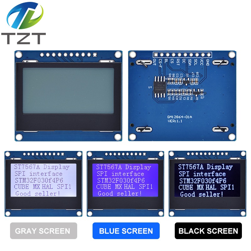 Panneau d'Ã©cran d'affichage graphique pour Ardu37, Ã©ventuelles I, technologie LCD, X64, Ã©ventuelles I, ST7567A, COG, LCM, 12864x64, matrice de points, 128 n° 3