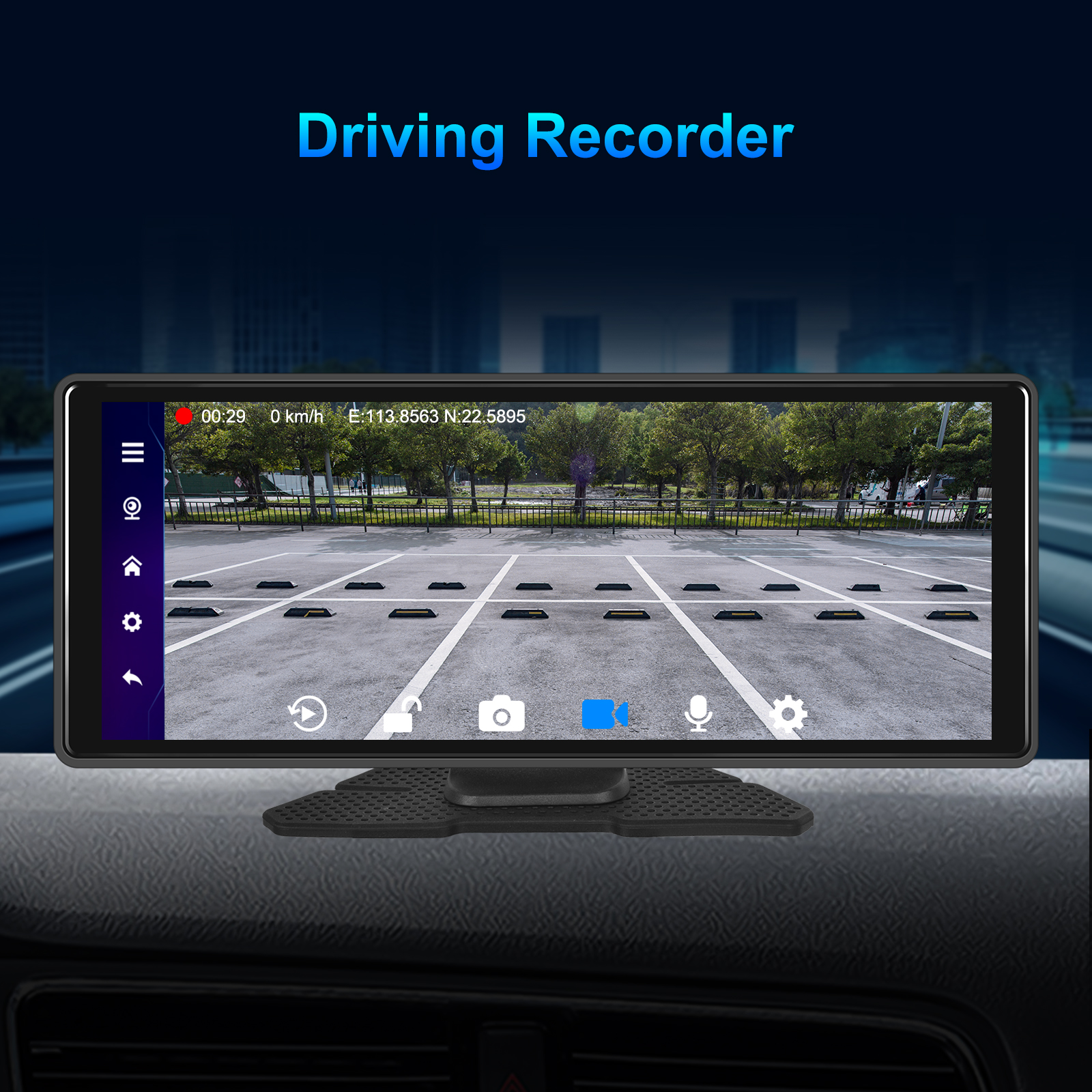 PodoNuremberg-CamÃ©ra de tableau de bord automatique pour Android 13, DVR de voiture, moniteur Carplay, ADAS, WiFi, navigation GPS, enregistreur de carte Prada, 4 + 64G, 10.26 pouces n° 6