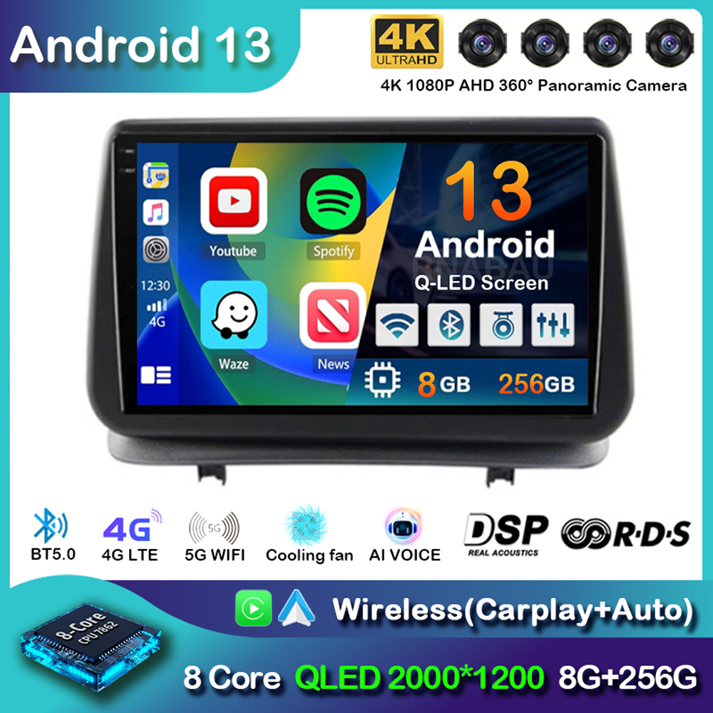 Autoradio pour Renault Clio 3 CLIO 3 2005-2014, Android 13, Carplay, Lecteur VidÃ©o, Navigation GPS, StÃ©rÃ©o, 2Din, DVD, DSP, Limitation n° 1