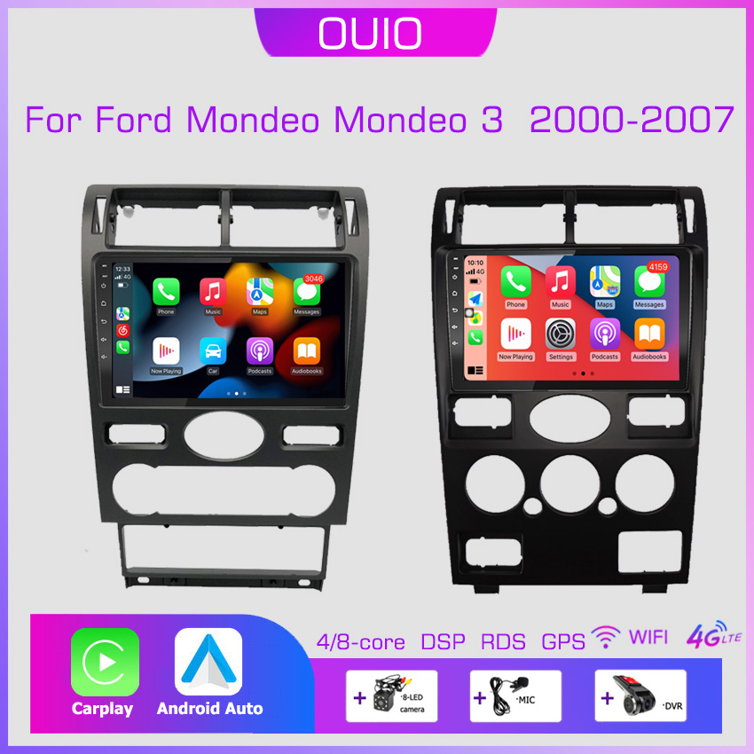 Autoradio Android 10, Navigation GPS, Carplay, 2Din, Limitation, pour Voiture Ford Mondeo 3 (2000, 2001, 2002, 2003, 2004, 2005, 2006-2007) n° 1