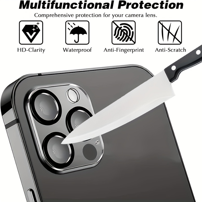 Protecteur d'Ã©cran Ã  couverture complÃ¨te pour iPhone, film d'objectif d'appareil photo, verre pour iPhone 11, 12, 15, 13, 14 Pro Max, 2 paquets n° 4