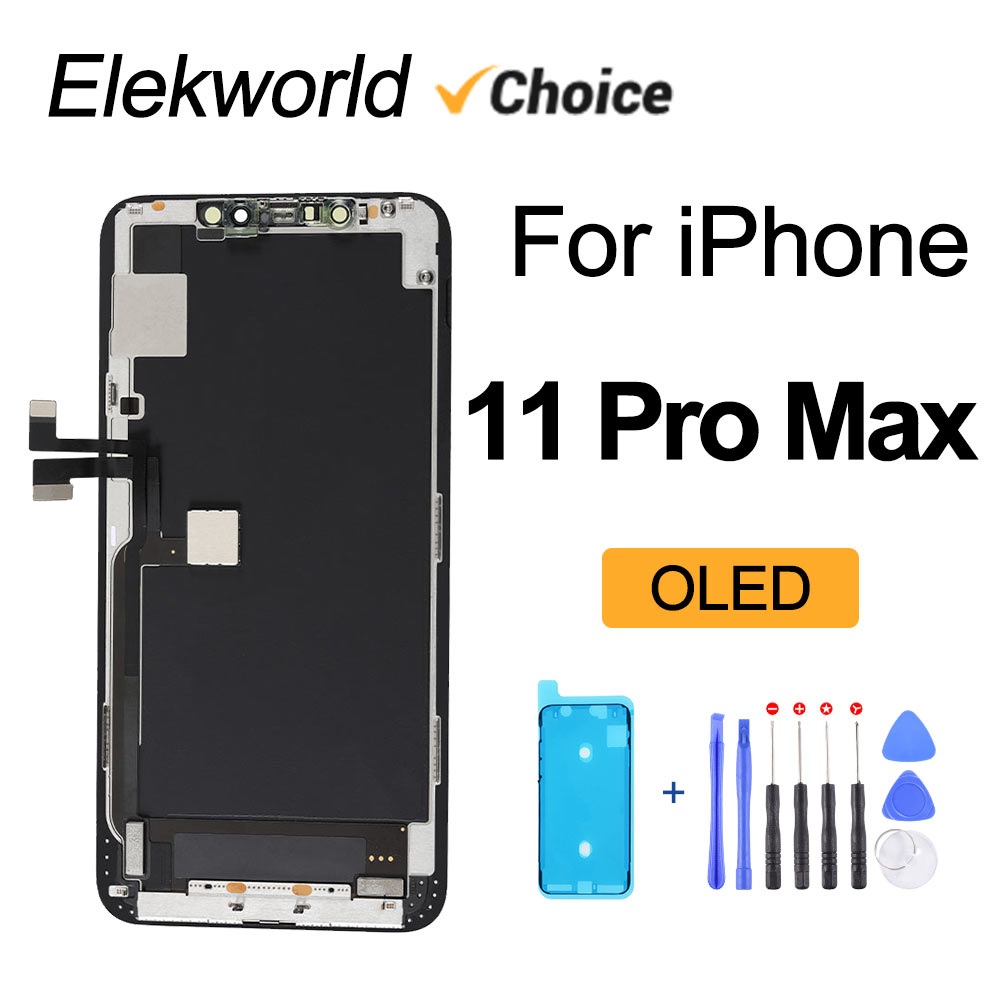 Elekworld â€“ ensemble Ã©cran tactile LCD OLED, 3D, sans Pixel mort, pour iPhone 11 Pro Max n° 1