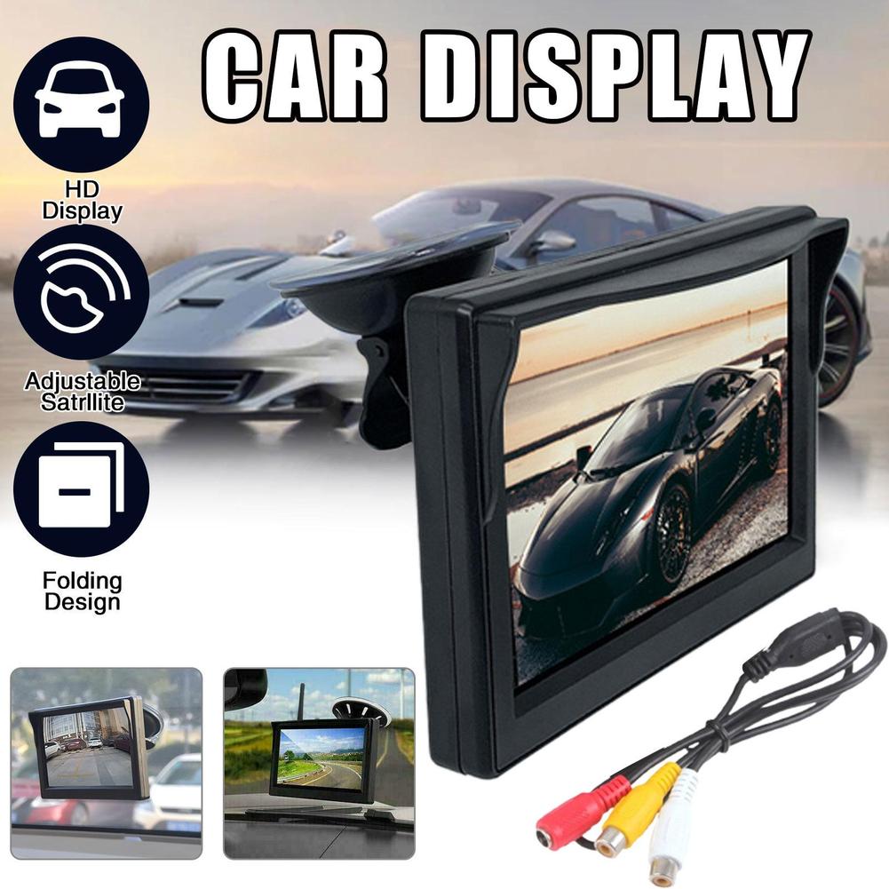 Moniteur de Voiture TFT LCD HD NumÃ©rique 16:9 de 4.3 Pouces, Ã‰cran 800x480, EntrÃ©e VidÃ©o 2 Voies, ColorÃ©, pour PaupiÃ¨res, CamÃ©ra de Rectransistors, DVD, VCD, W9W1 n° 1