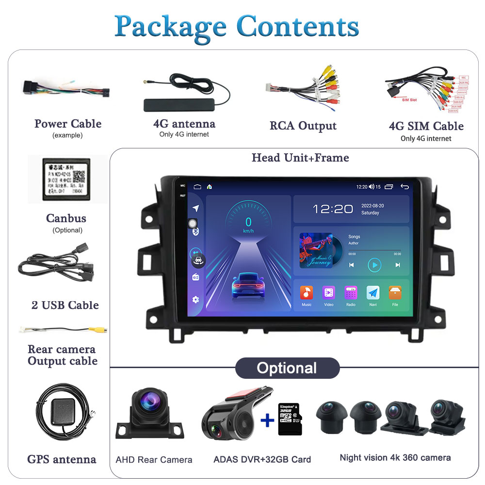 UnitÃ© principale Android pour Nissan NAVARA Frontier, distillÃ© 300, 2011-2016, Ã©cran de limitation, radio stÃ©rÃ©o, lecteur vidÃ©o, TV, voiture, navigation GPS n° 6