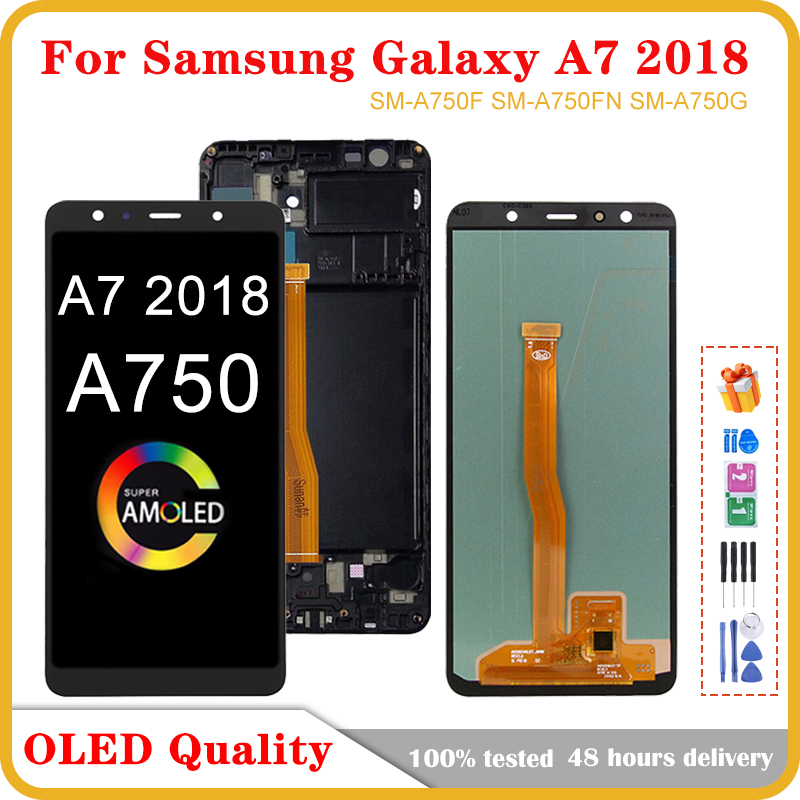 Ensemble Ã©cran tactile LCD OLED de remplacement, 6.0 pouces, pour Samsung Galaxy A7 2018 A750 Execute F n° 1