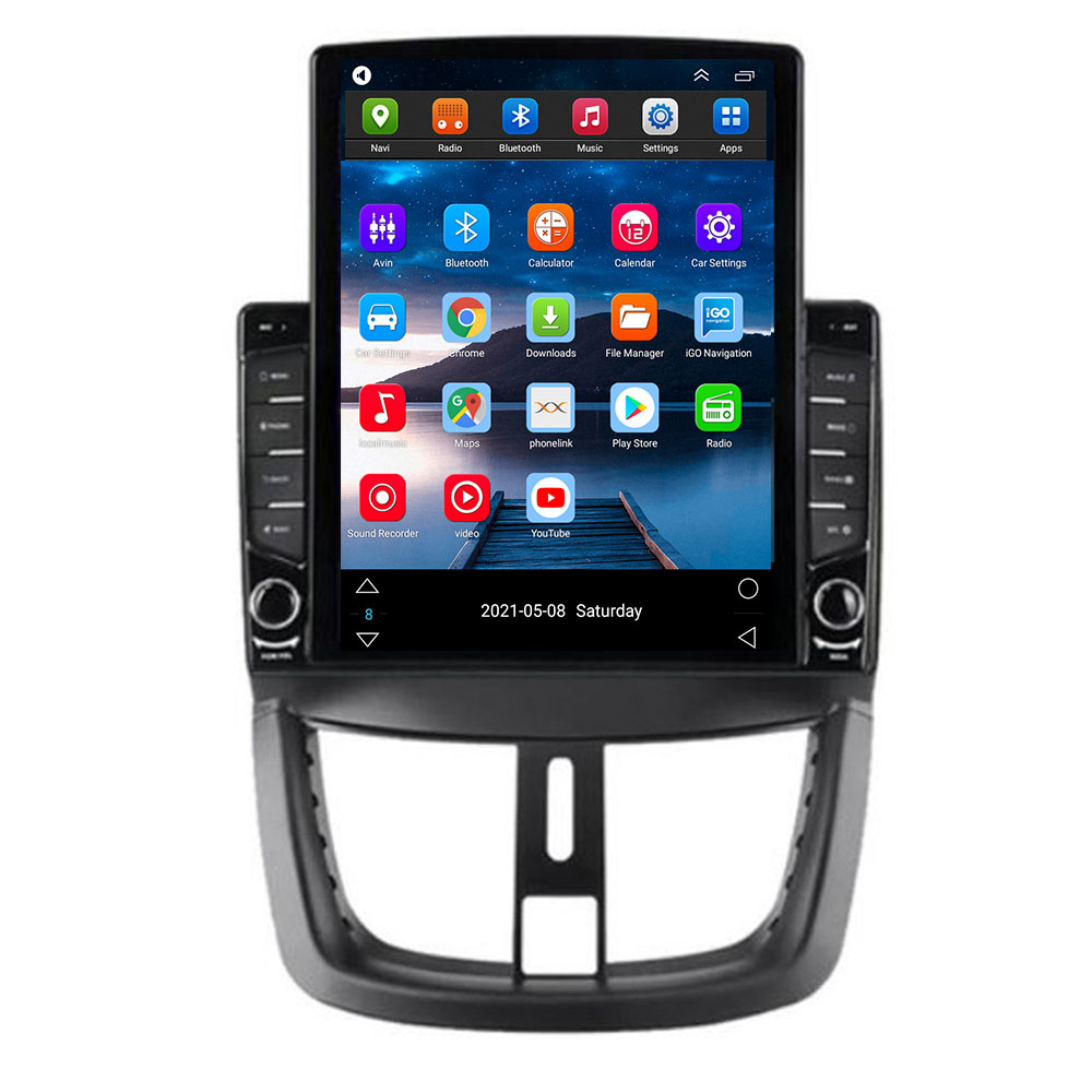 Autoradio Android 12, Navigation GPS, StÃ©rÃ©o, Carplay, DSP, CamÃ©ra, Lecteur VidÃ©o, 2 Din, pour Voiture KIT 207, 207CC (2006-2035) n° 1