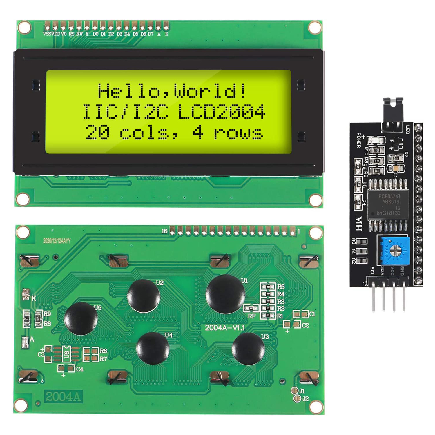 Hosp2004-Moniteur d'affichage LCD pour Ardu37, Ã©cran rÃ©tro4.2 bleu et vert, IIC, I2C, 2004, 20tage, 5V Rick, 2004 n° 6