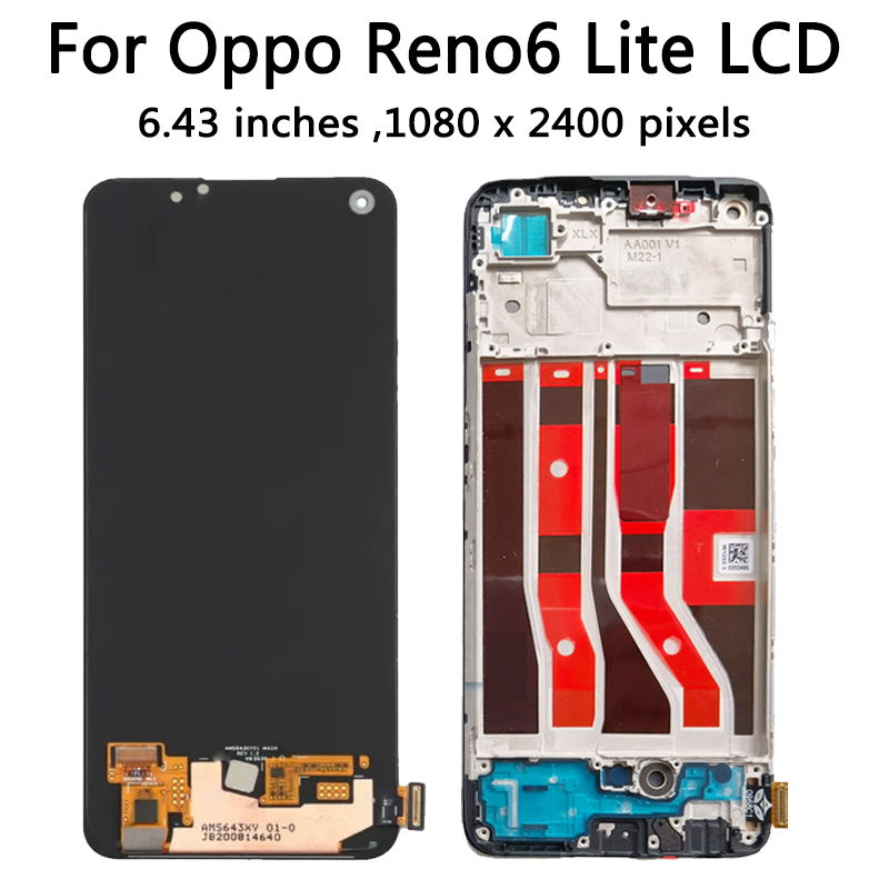 Ensemble Ã©cran tactile LCD AMOLED, 6.43 pouces, pour Oppo Reno6 Lite 6 Lite CPH2365, original n° 5