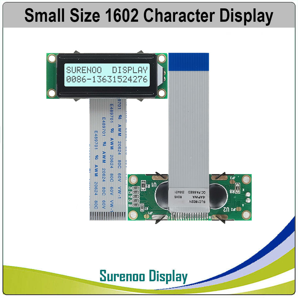 Ã‰cran d'affichage Rick LCD / OLED Tech, LCM, bleu nÃ©gatif avec rÃ©troÃ©clairage LED blanc, plus petit, 16x2, 162, 1602 n° 4