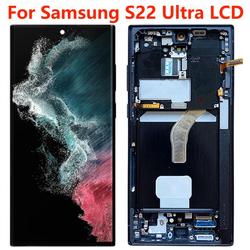 Ensemble écran tactile LCD avec châssis, 6.8 pouces, pour Samsung S22 Ultra 5G S908 S908B S908U, original