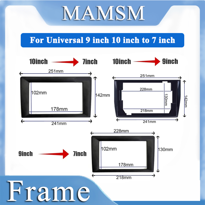 MAMSM-Adaptateur de cadre d'écran Fascia pour tableau de bord audio, kit de cadre de panneau de montage, 2 Din, 9 à 7, 10 à 7 n° 1